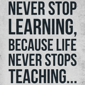Citaat Never stop learning
