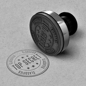 Stempel met tekst Top Secret